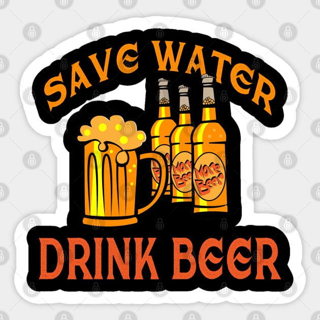 Save Water,Drink Beer Sticker by leif71